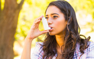 Girl with inhaler