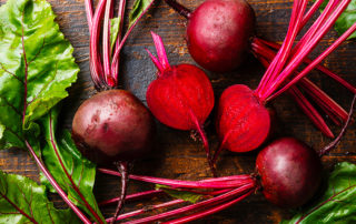 Beets on a cutting board