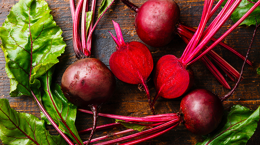 Beets on a cutting board